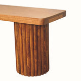 Loren Fluted Bench - Amber Oak Bench - Bokel Home