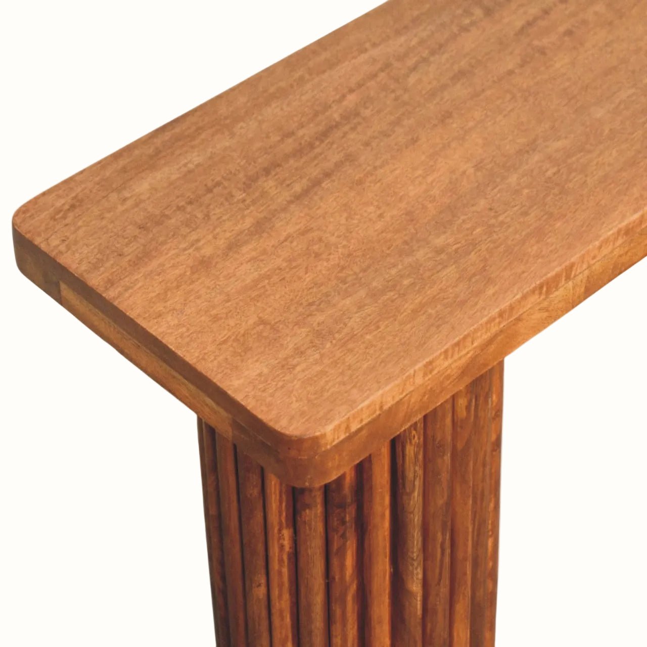 Loren Fluted Bench - Amber Oak Bench - Bokel Home