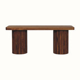 Loren Fluted Bench - Amber Oak Bench - Bokel Home