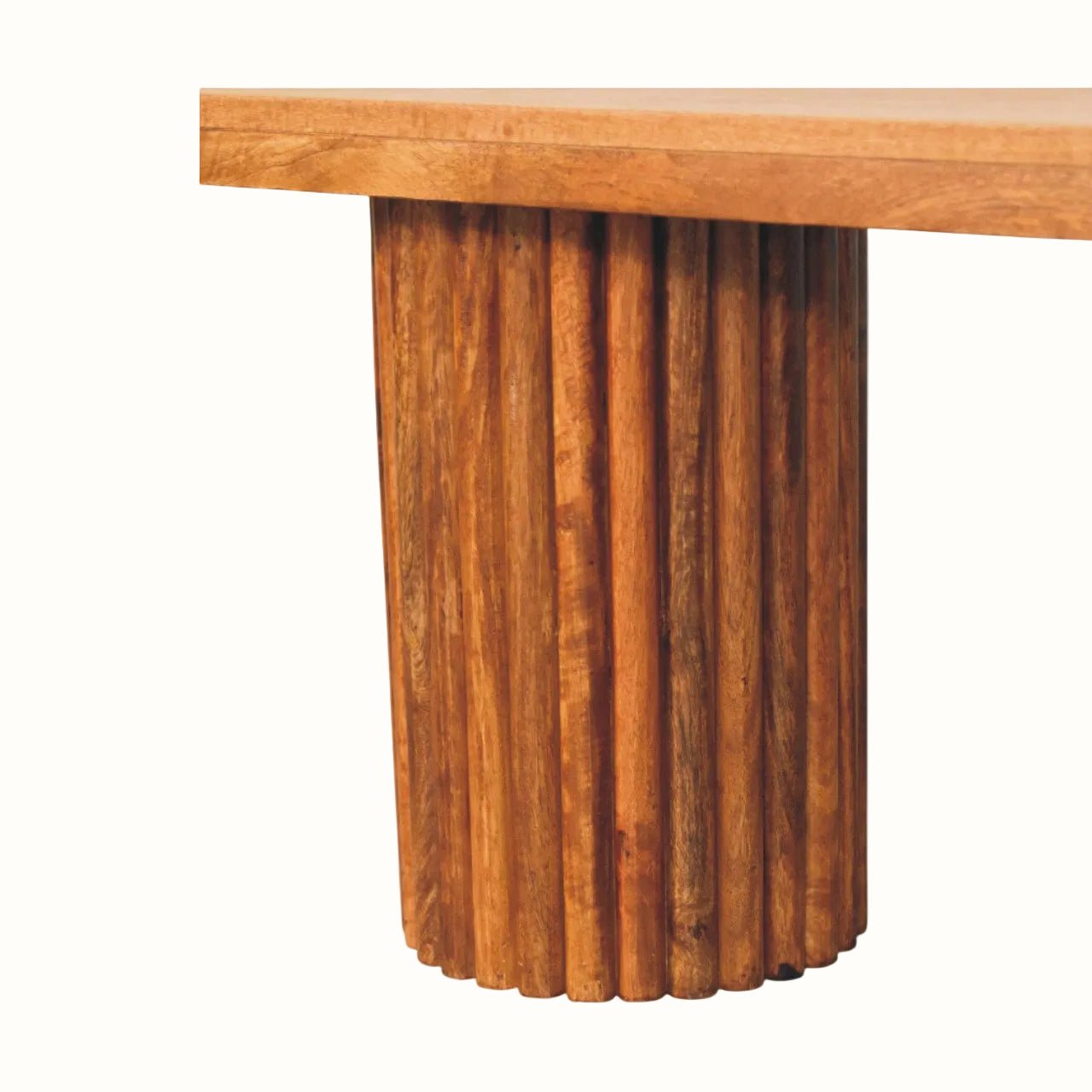 Loren Fluted Bench - Amber Oak Bench - Bokel Home