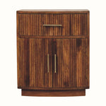 Lorin Ribbed Bedside with Drawer - Amber Oak Bedside Tables - Bokel Home