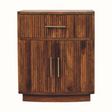 Lorin Ribbed Bedside with Drawer - Amber Oak Bedside Tables - Bokel Home