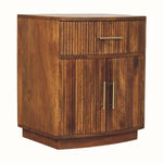 Lorin Ribbed Bedside with Drawer - Amber Oak Bedside Tables - Bokel Home
