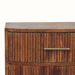 Lorin Ribbed Bedside with Drawer - Amber Oak Bedside Tables - Bokel Home