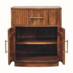Lorin Ribbed Bedside with Storage, Medium - Amber Oak Bedside Tables - Bokel Home