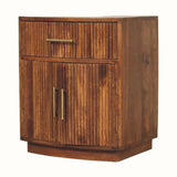 Lorin Ribbed Bedside with Storage, Medium - Amber Oak Bedside Tables - Bokel Home