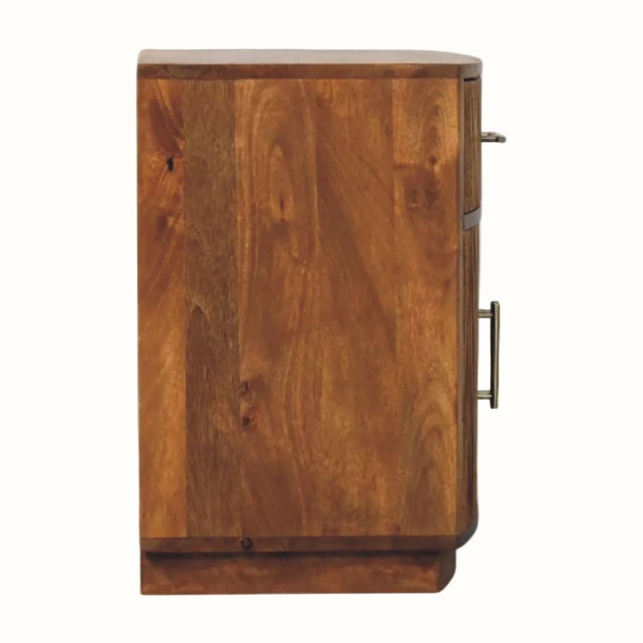 Lorin Ribbed Bedside with Storage, Medium - Amber Oak Bedside Tables - Bokel Home