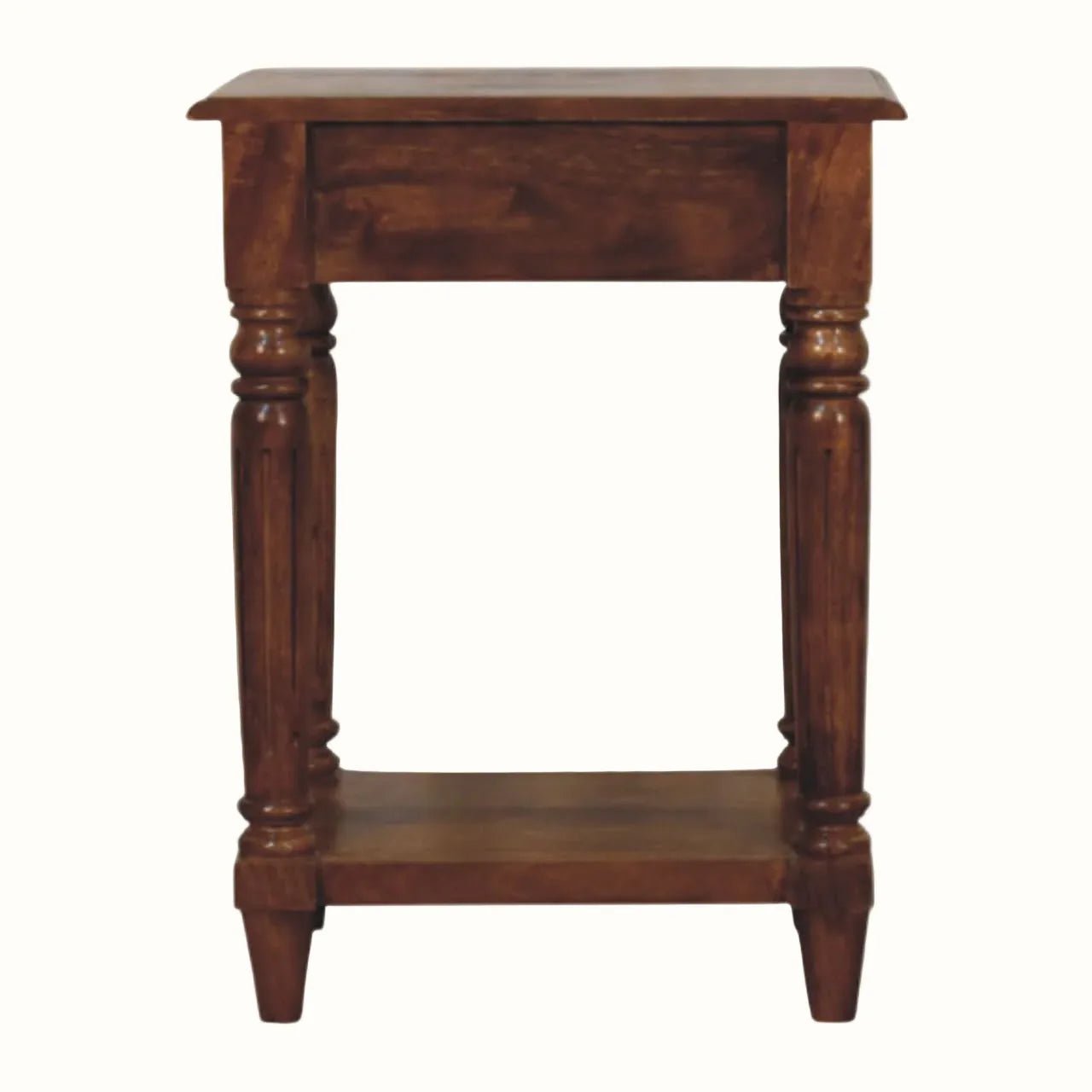 Louis 1 Drawer Bedside Table, Small - Chestnut Bedside Tables - Bokel Home
