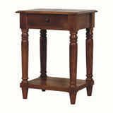 Louis 1 Drawer Bedside Table, Small - Chestnut Bedside Tables - Bokel Home
