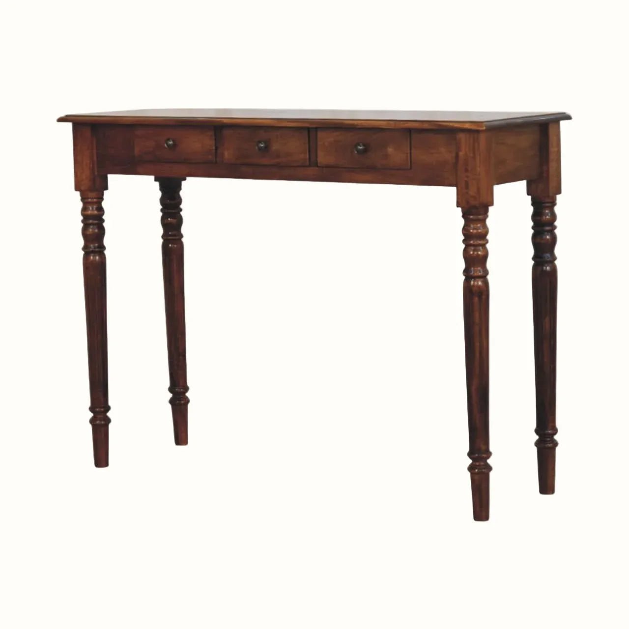 Louis 3 Drawer Console Table, Large - Chestnut Console Tables - Bokel Home