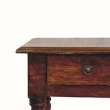 Louis Narrow Bedside Table, Small - Chestnut Bedside Tables - Bokel Home
