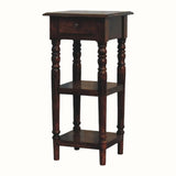 Louis Narrow Bedside Table, Small - Chestnut Bedside Tables - Bokel Home