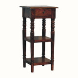 Louis Narrow Bedside Table, Small - Chestnut Bedside Tables - Bokel Home