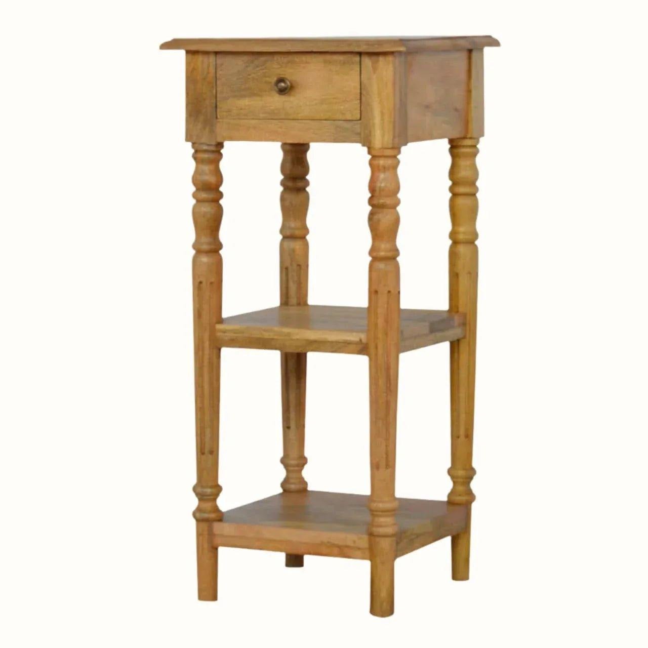 Louis Narrow Bedside Table, Small - Natural Bedside Tables - Bokel Home