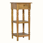 Louis Narrow Bedside Table, Small - Natural Bedside Tables - Bokel Home