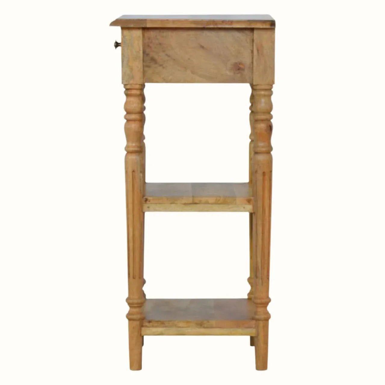 Louis Narrow Bedside Table, Small - Natural Bedside Tables - Bokel Home