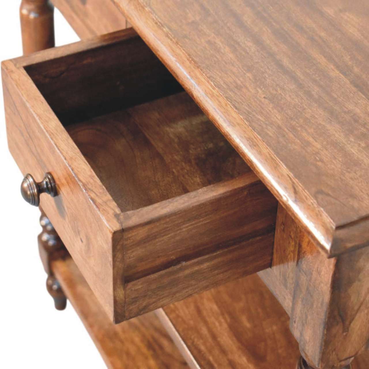 Louis Occasional Table with 2 Drawers, Medium - Chestnut Console Tables - Bokel Home