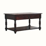 Louis Open Coffee Table with Drawers, Medium - Cherry Coffee Tables - Bokel Home