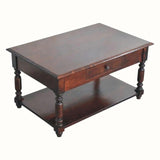 Louis Open Coffee Table with Drawers, Medium - Cherry Coffee Tables - Bokel Home