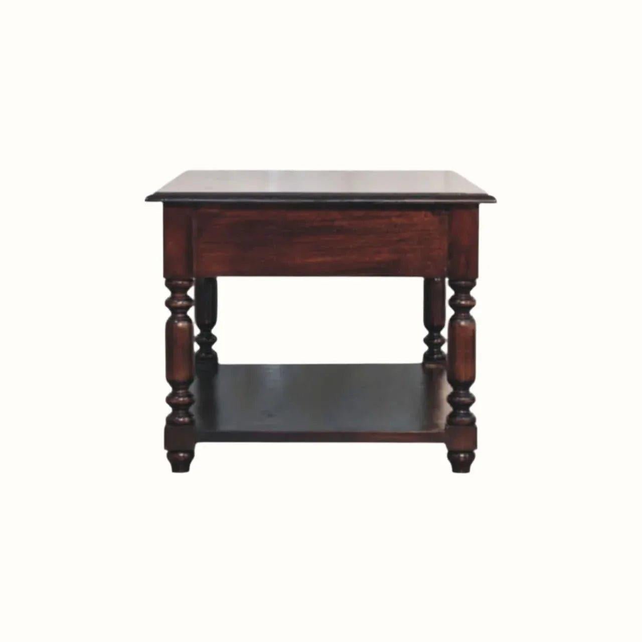 Louis Open Coffee Table with Drawers, Medium - Cherry Coffee Tables - Bokel Home