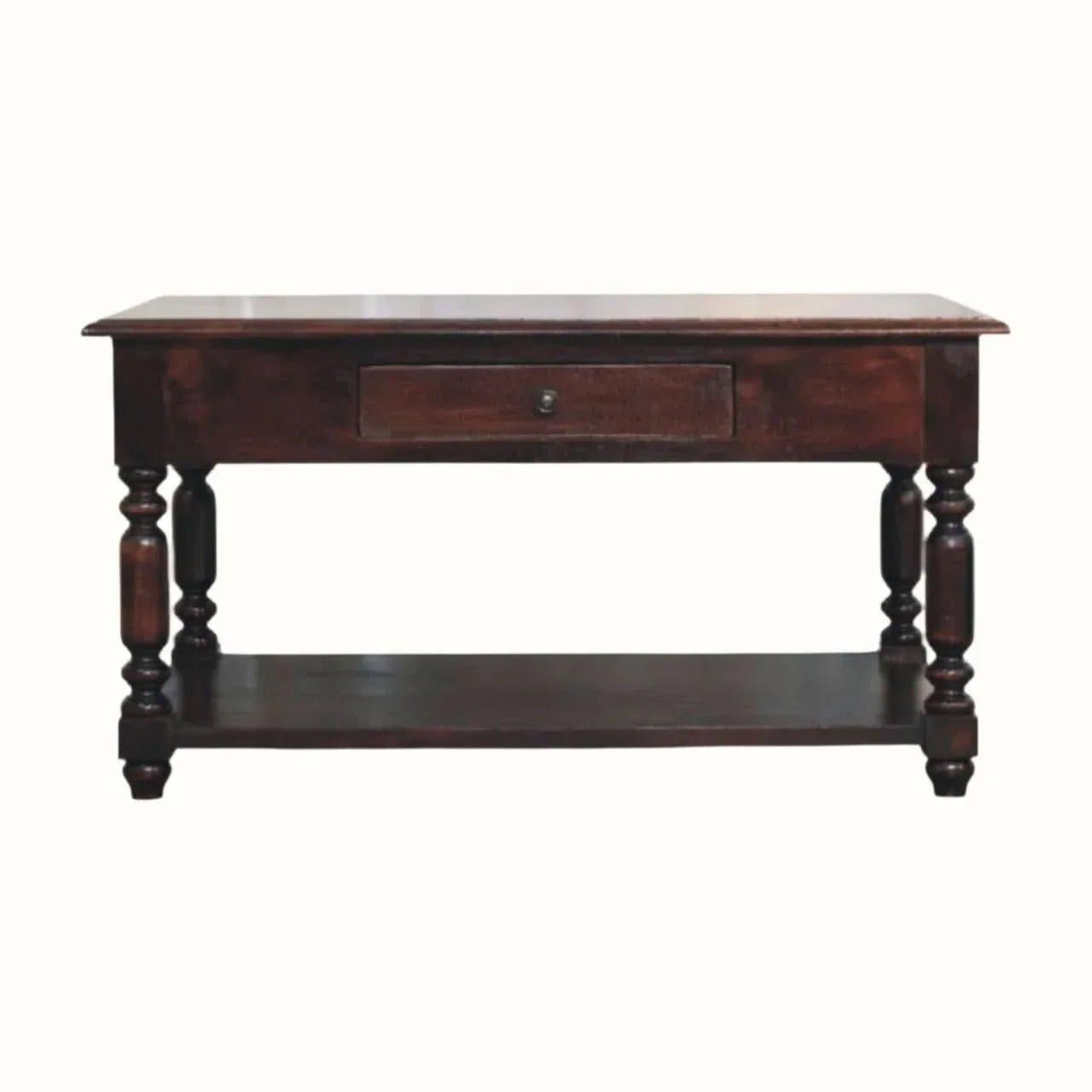 Louis Open Coffee Table with Drawers, Medium - Cherry Coffee Tables - Bokel Home