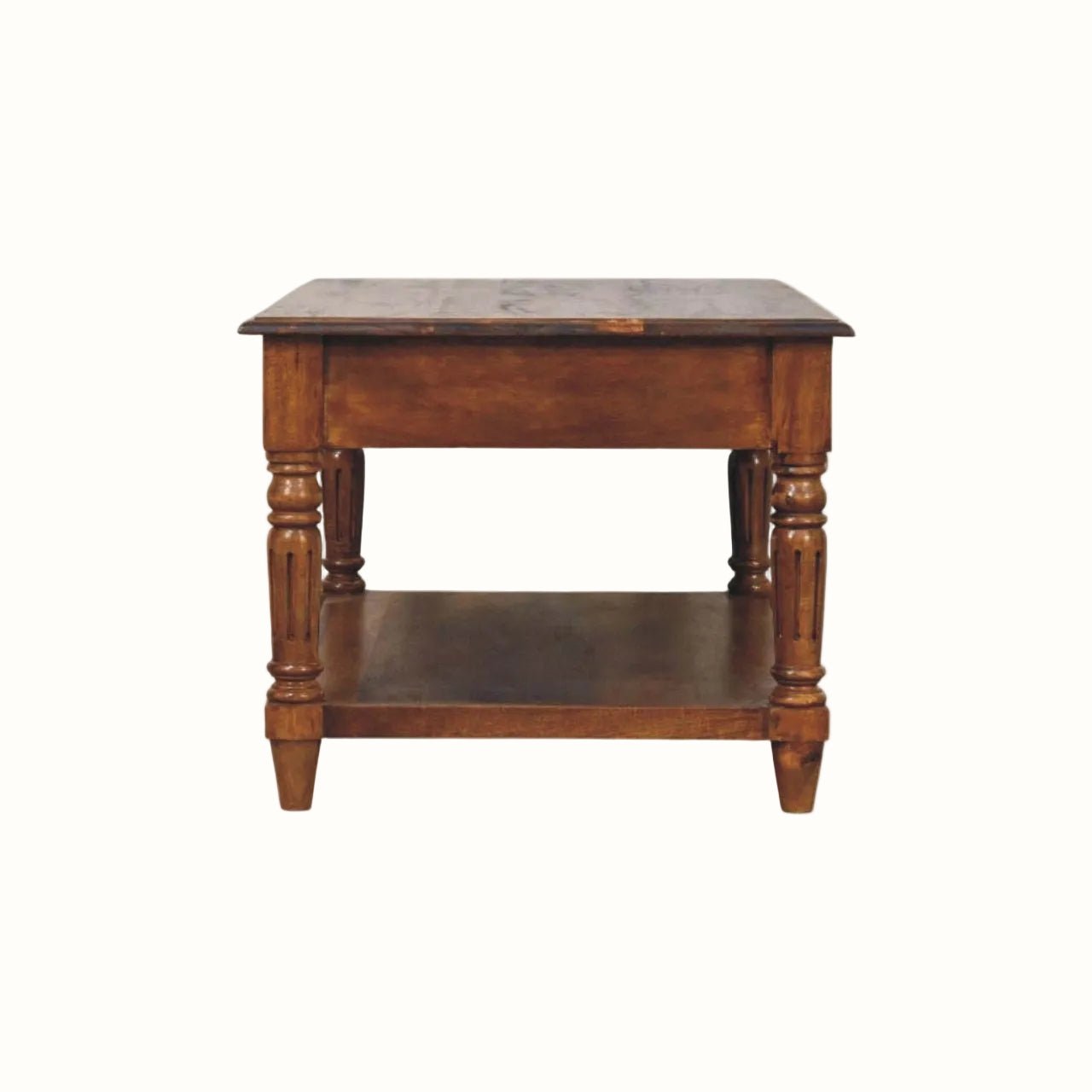 Louis Open Coffee Table with Drawers, Medium - Chestnut Coffee Tables - Bokel Home