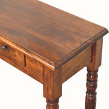 Louis Console Table with 3 Drawers, Large -  Chestnut