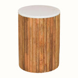 Nova Marble Side Table, Small - Golden Teak