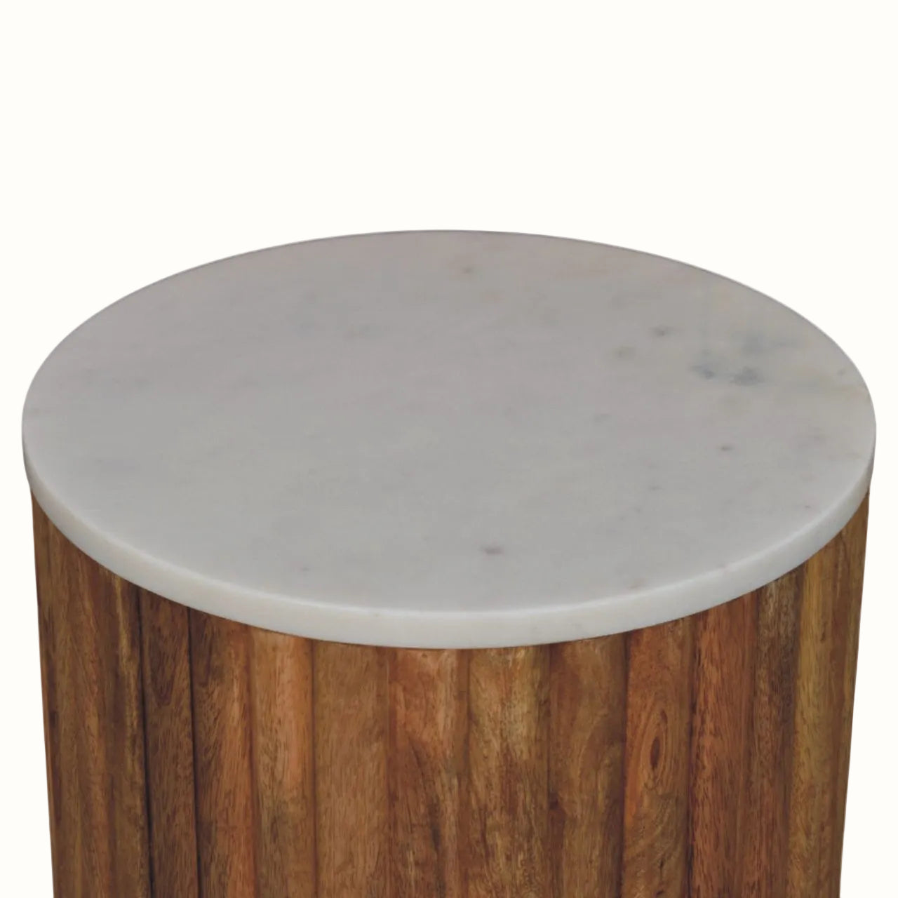 Nova Marble Side Table, Small - Golden Teak