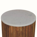 Nova Marble Side Table, Small - Golden Teak