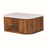 Nova Marble Wall Mounted Bedside Table with 1 Drawer - Golden Teak