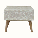 Marlo Taupe Floral Bone Coffee Table Coffee Tables - Bokel Home