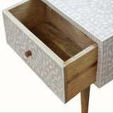 Marlo Taupe Floral Bone Coffee Table Coffee Tables - Bokel Home