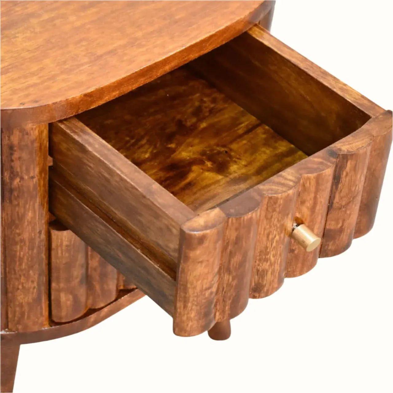 Mellen Bedside Table, Small - Chestnut Bedside Tables - Bokel Home
