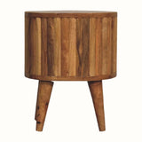 Mellen Fluted Bedside Table with 2 Drawers, Small - Natural Bedside Tables - Bokel Home