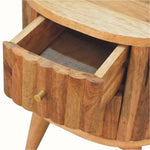 Mellen Fluted Bedside Table with 2 Drawers, Small - Natural Bedside Tables - Bokel Home
