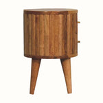 Mellen Fluted Bedside Table with 2 Drawers, Small - Natural Bedside Tables - Bokel Home