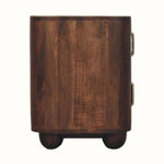 Merrick Fluted Bedside Table, Medium - California Walnut Bedside Tables - Bokel Home