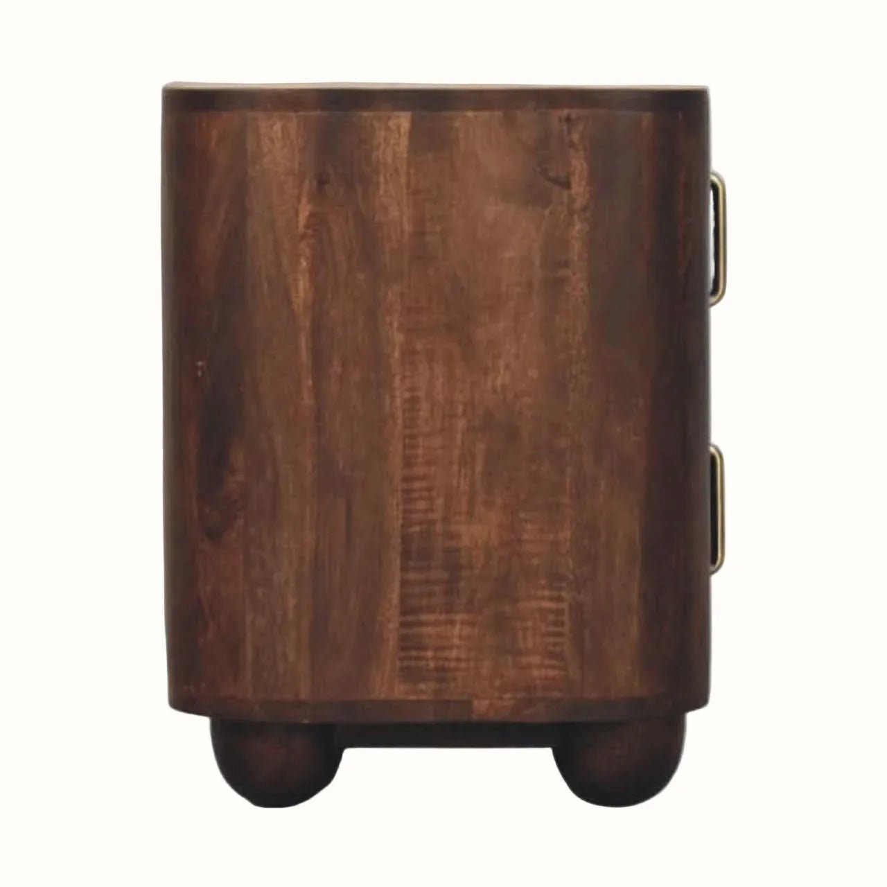 Merrick Fluted Bedside Table with 2 Drawers, Medium - California Walnut Bedside Tables - Bokel Home