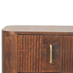 Merrick Fluted Bedside Table with 2 Drawers, Medium - California Walnut Bedside Tables - Bokel Home