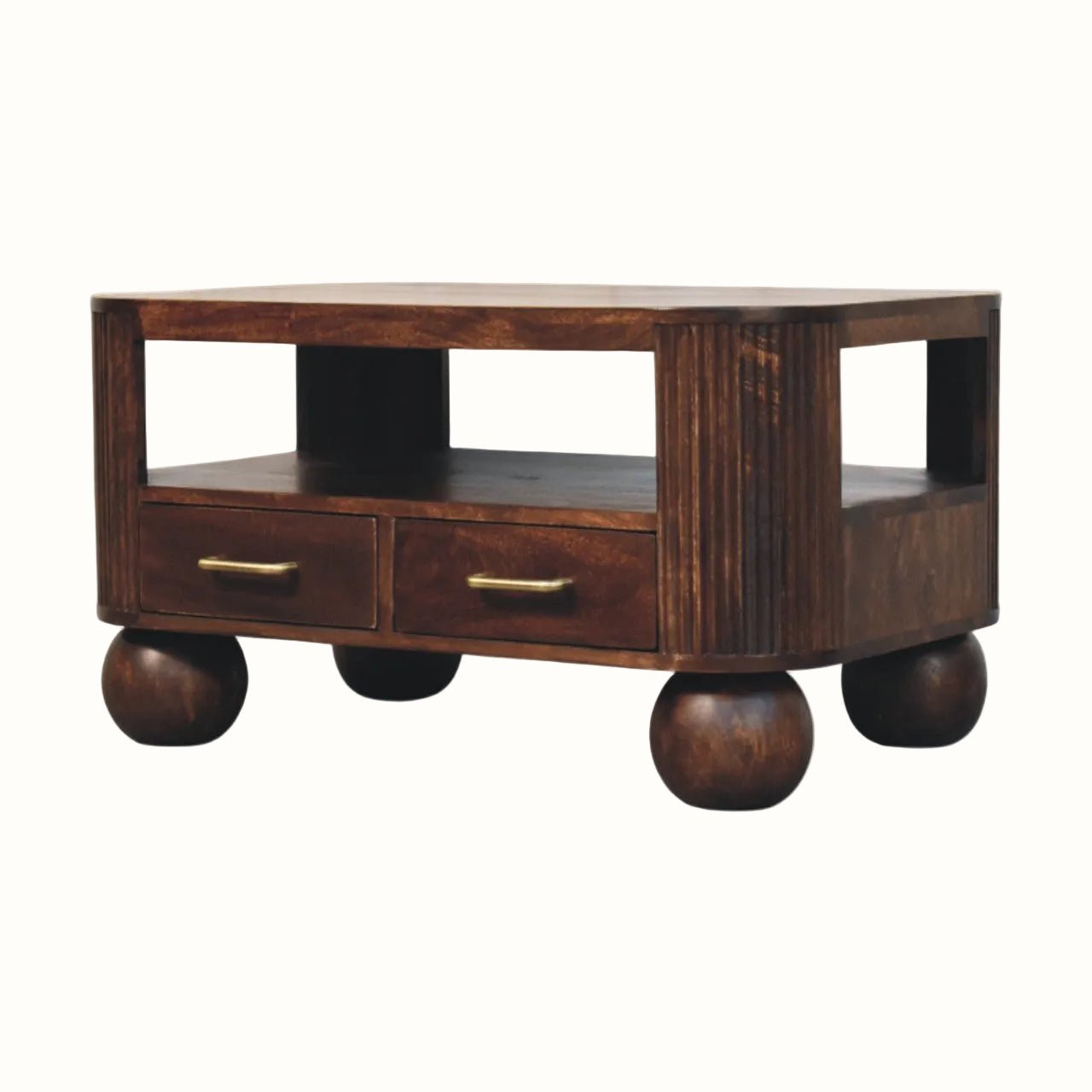 Merrick Fluted Coffee Table - California Walnut Coffee Tables - Bokel Home