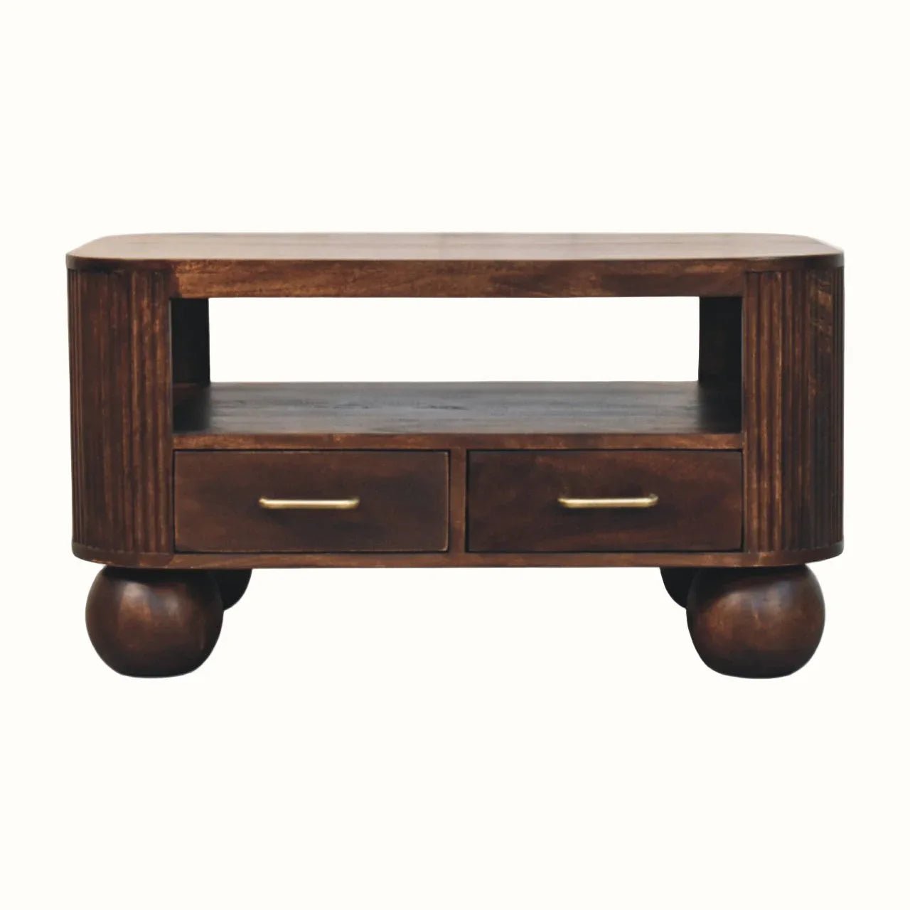 Merrick Fluted Coffee Table - California Walnut Coffee Tables - Bokel Home