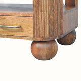 Merrick Fluted Coffee Table - Golden Teak Coffee Tables - Bokel Home