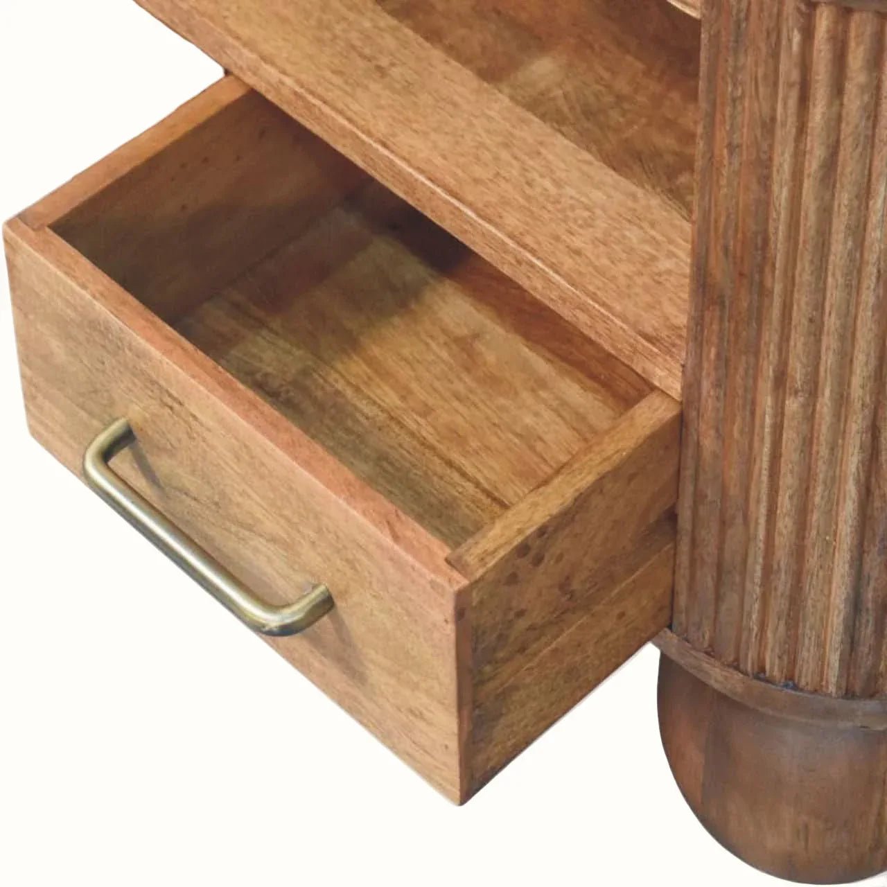 Merrick Fluted Coffee Table - Golden Teak Coffee Tables - Bokel Home