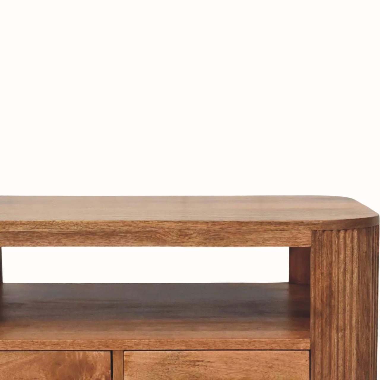 Merrick Fluted Coffee Table - Golden Teak Coffee Tables - Bokel Home
