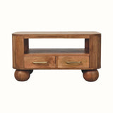 Merrick Fluted Coffee Table - Golden Teak Coffee Tables - Bokel Home