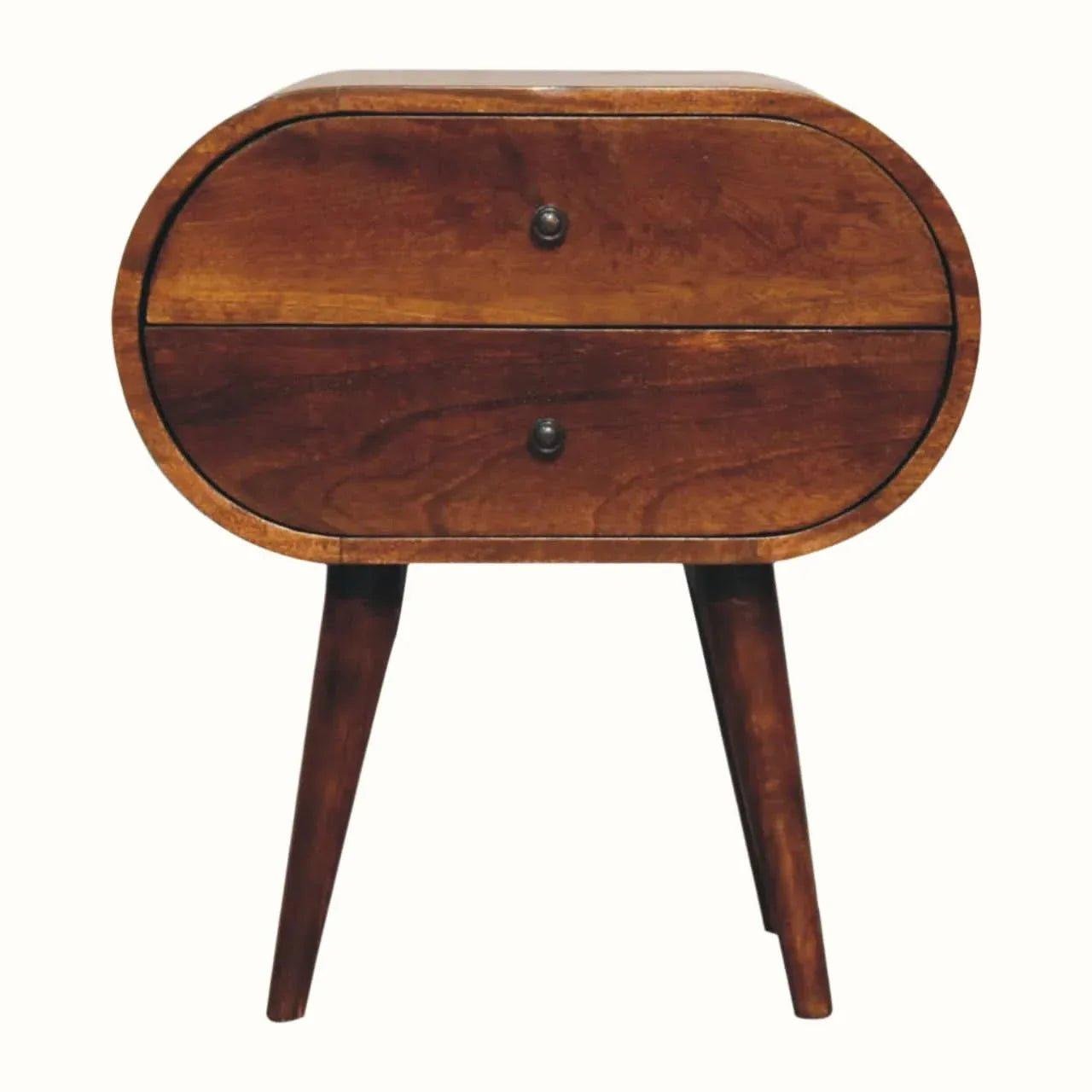 Merrill 2 Drawer Bedside Table, Large - Chestnut Bedside Tables - Bokel Home
