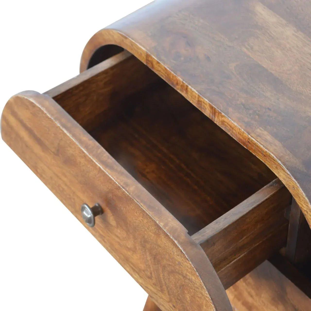 Merrill 2 Drawer Bedside Table, Medium - Chestnut Bedside Tables - Bokel Home