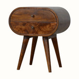 Merrill 2 Drawer Bedside Table, Medium - Chestnut Bedside Tables - Bokel Home