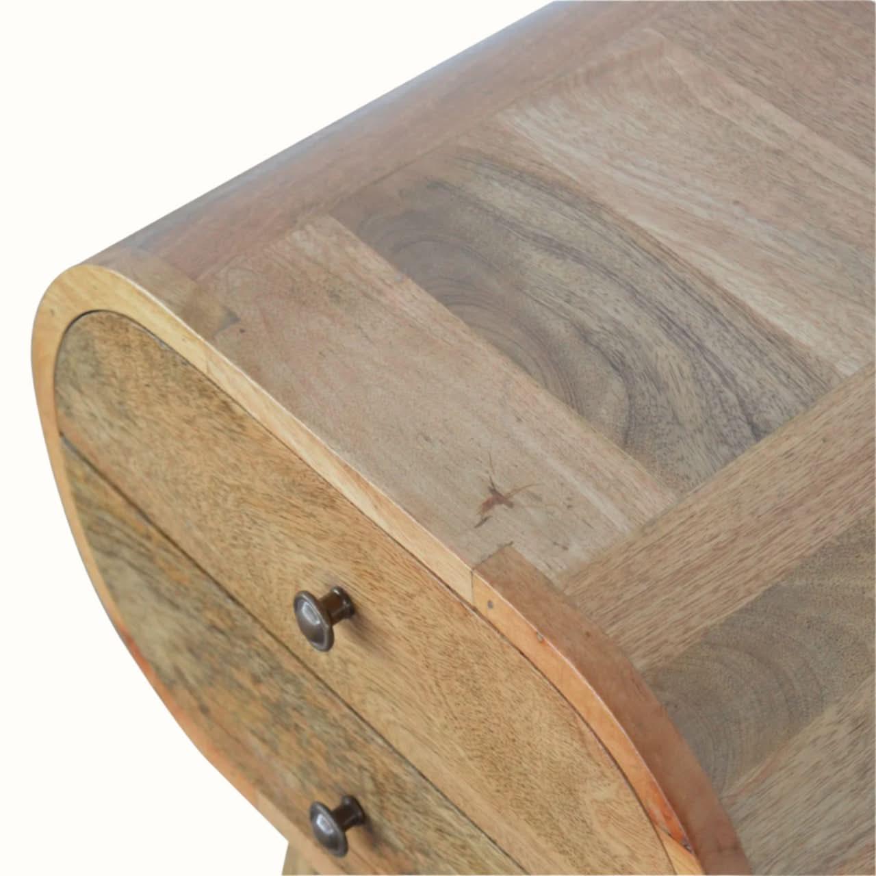 Merrill 2 Drawer Bedside Table, Medium - Natural Bedside Tables - Bokel Home